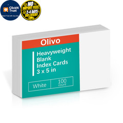Blank Index Cards 3×5 Unlined Unruled Flash 3″ x 5″ (100 Count), White
