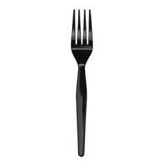 Boardwalk FORKHWBLA Heavyweight Polystyrene Fork Cutlery – Black (1000/Ct) New