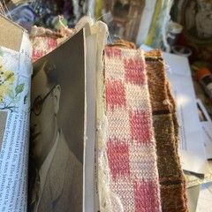 Junk Journal- Grungy, Textile Postcard
