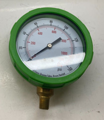4″ Pressure Gauge (0-300 psi) Green Color ABS Case – 1/4″ NPT Lower –