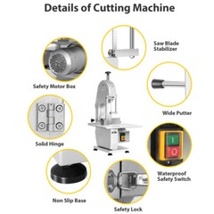 1500W 110V Commercial Bone Cutting Machine Bone Saw Machine Band Saw Meat Cutter