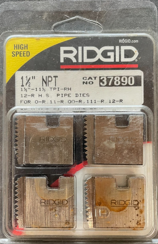 Ridgid 37890 1-1/2″ 12R NPT Heavy Duty High Speed Steel Threading Pipe Die