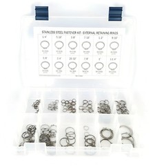 Stainless Steel External Snap Retaining Ring Kit – 221 Pieces – 12 Sizes