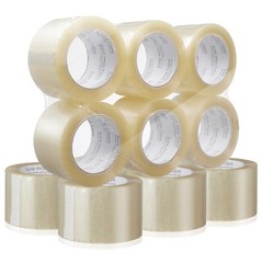 12 Rolls 3″ Extra-Wide Clear Shipping Packing Moving Tape 110 yard/330′ ea -2mil