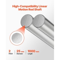 Uimoso 2PCS Linear Motion Rod 25 mm x 1000 mm Carbon Steel Shaft for Operation