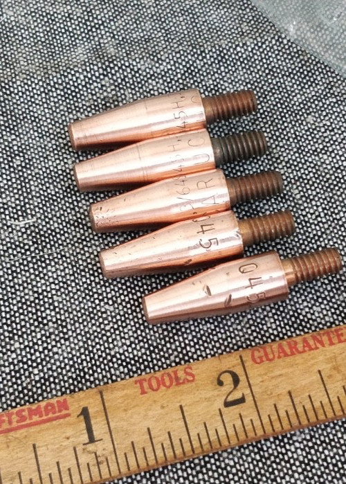 5 pack Torch Tip Contact Tip, Wire Size .045″ 1.2mm , 12-24 thread