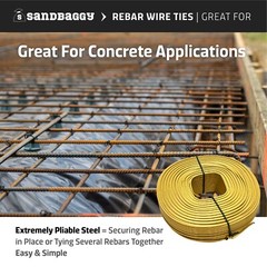 Sandbaggy Yellow PVC Rebar Tie Wire Reel 16 Gauge | Approx. 300 ft Length Roll