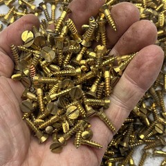 2 Pounds Of Brass Screws 3/4”x#8 Nos