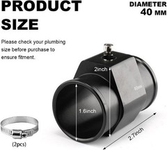 Universal 40mm Radiator Sensor Adapter with 2 Hose Clamps, Water T Color: 40mm
