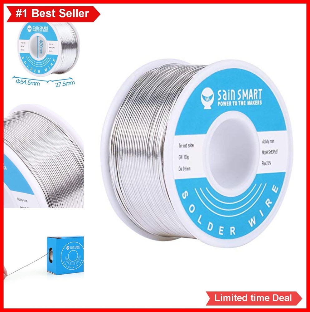 Solder Wire 0.6mm 63/37 Tin Lead Rosin Core 100g for Electrical Soldering