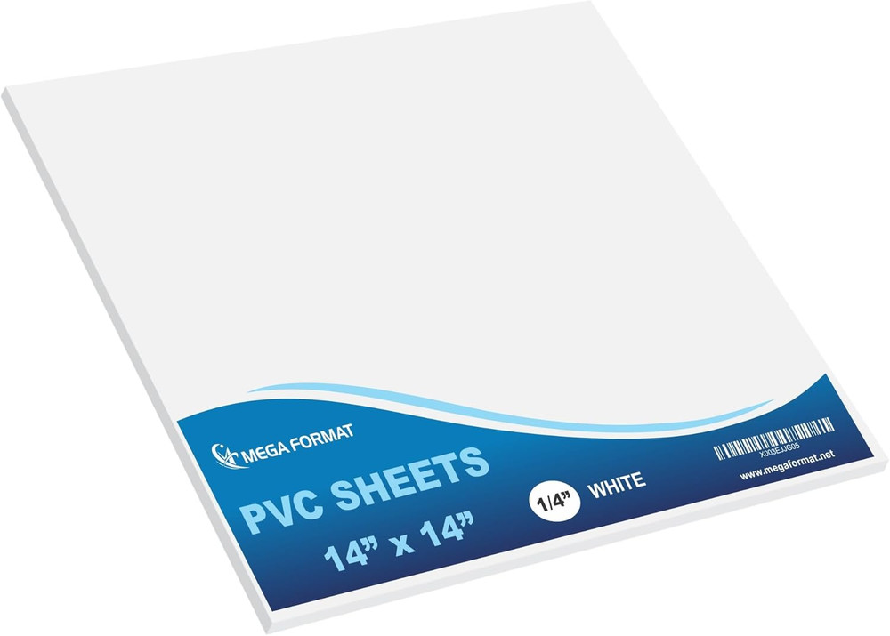 Expanded PVC Plastic Sheets – 14″ X 14″ Rigid White Sheet for Crafts, Signage, &