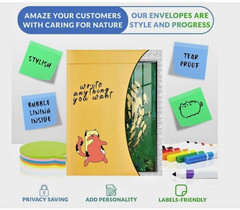 25 Yellow Kraft Bubble Mailers 6.5 x 9 Paper Cushion Padded Envelopes