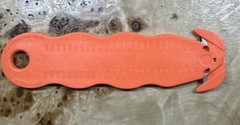 Lot of 5 KLEVER Safety Cutter 4 5/8” Lg Contoured Handle Textured Steel Orange