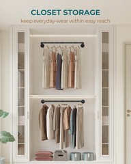 OROPY Industrial Pipe Clothes Rack Wall Mounted Set of 2, 38.4″, Black(38.4″)