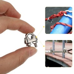 10 Pcs Stainless Steel Cable Clips Wire Rope Fastening Clamps Rigging