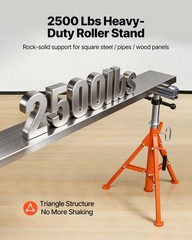 VEVOR Roller Stand 2500 LBS Load 27.6″-52″ Height Adjustable 45# Steel Foldable