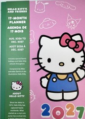 2026 – 2027 Sanrio HELLO KITTY 17 Months Monthly Planner Pink Green Size MEDIUM