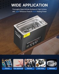 CREWORKS 6L Black Titanium Steel Ultrasound Cleaner with Digital Timer & Heater