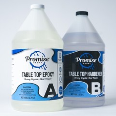 Promise Epoxy – 2 Gallon Kit of Clear Table Top Epoxy Resin That Self Levels
