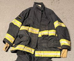 Firefighter Janesville Lion Apparel Turnout Bunker Coat 50 X 32S 2XL 2010 BLACK