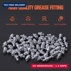 TRILINK 1/4″-28 Zerk Grease Fittings, SAE Grease Nipples with Straight, Grease F