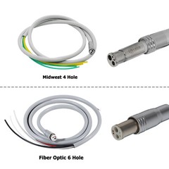 Dent High Speed Handpiece Tubing Hose Midwest 4 Hole Fiber Optic 6 Pin 2 Holes
