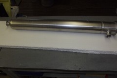 Dairy Milk Filter Frame 4 7/8 X 33 side discharge 1 1/2 x 1 1/2 tri clover Sock