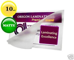 500/pack MATTE/MATTE Military Cards 10 Mil Hot Laminating Pouches 2-5/8 x 3-7/8