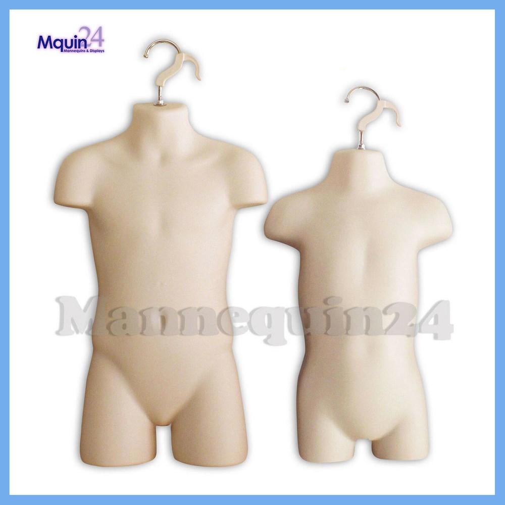 TODDLER & CHILD TORSO HANGING MANNEQUIN SET WITH HANGERS – FLESH KIDS FORMS