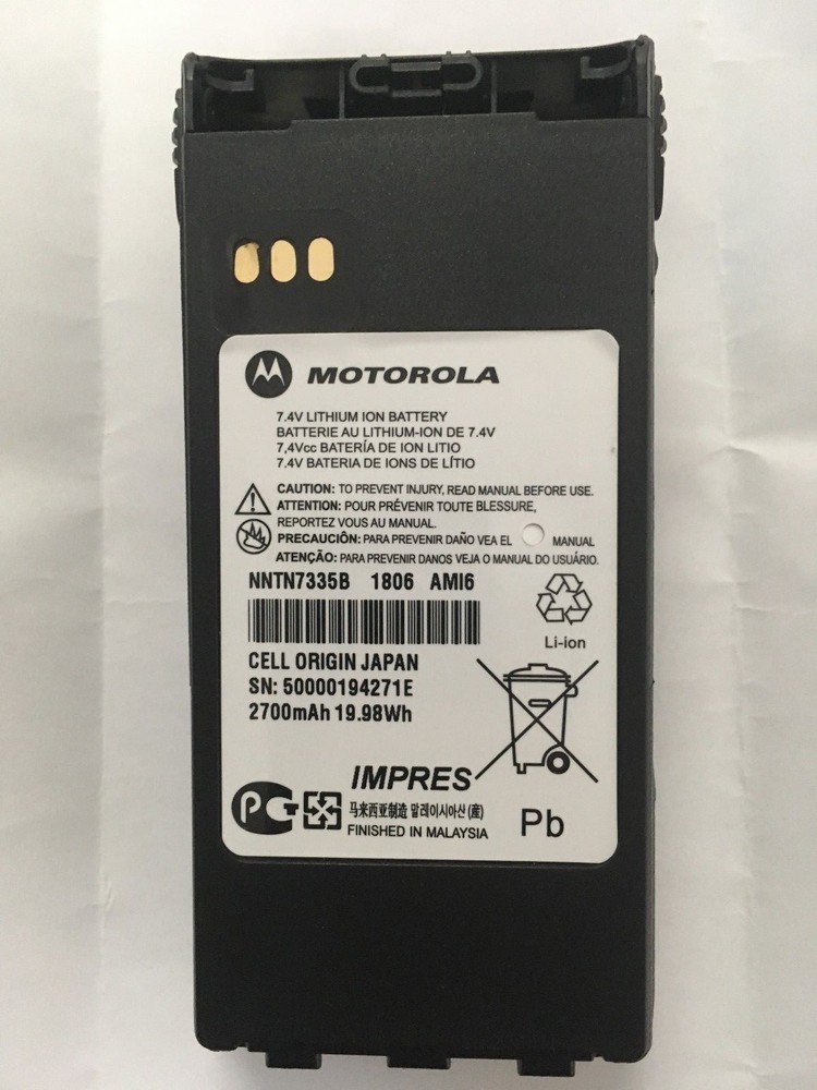 2023 NEW OEM MOTOROLA NNTN7335 Li-Ion 2700mAh Impres BATTERY PM/XTS1500 XTS2500
