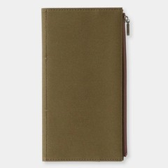 [US Stock] TRAVELER’S Notebook Cotton Zipper Case Olive Regular Size JAPAN