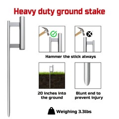 Swooper Flag Pole Kit with Ground Spike, 11 FT Feather Flag Pole Kit for 8 FT…