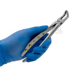 5 Pc Dental Extracting Forceps F1, 2,3,4,7 Diamond Dusted Gold Handle German GR