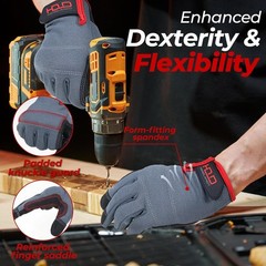 Durable Work Gloves for Construction & Gardening – X-Large with Reinforced Thumb