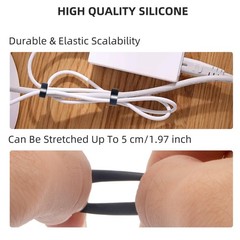 100 PCS Silicone Rubber Bands, 0.5 Inch Small Black Elastic