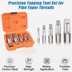 5-Piece NPT Pipe Tap Set, NPT Tap and Die Set with 1/8″, 1/4″, 3/8″, 1/2″ and 3/