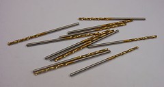 Jobber Length Drills #52 0.0635″ HSS TiN 118° 7/8″ LOC x 1-7/8″ OAL (12 Pcs)