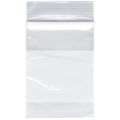 Plymor 2″ x 3″, 2 Mil with White-Block Zipper Reclosable Plastic Bags
