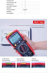 UNI-T TRMS Digital Multimeter AC DC Voltmeter Ammeter Ohmmeter Temp Cap NCV Test