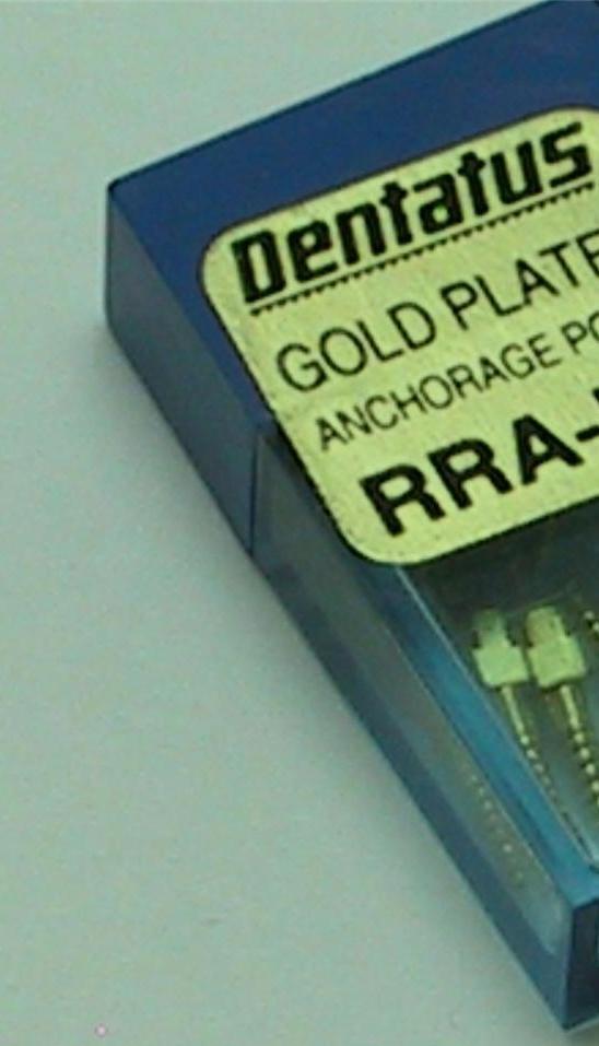 Dentatus Gold Plated Dental Screw Posts L1 Refill Box 12 posts