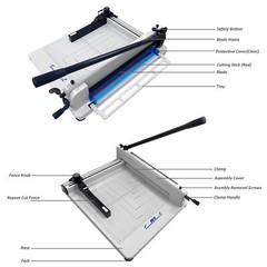 HFS Heavy Duty Guillotine Paper Cutter – 17″ Commercial Metal Base A3/A4 Trimmer