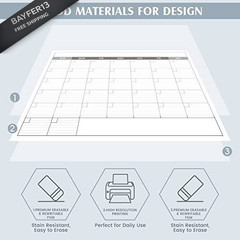 Large Dry Erase Calendar for Wall – Undated 1 Month Big 40″ x 30″