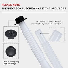 Gas Can Spout Replacement Kit, Gas Can Nozzle Replacement (2 Kit-White) All Gask
