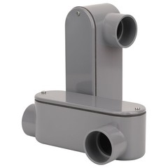2Pack 1.5″ Rigid PVC Conduit Body Type LL with Cover & Gasket – Gray Slip x Slip