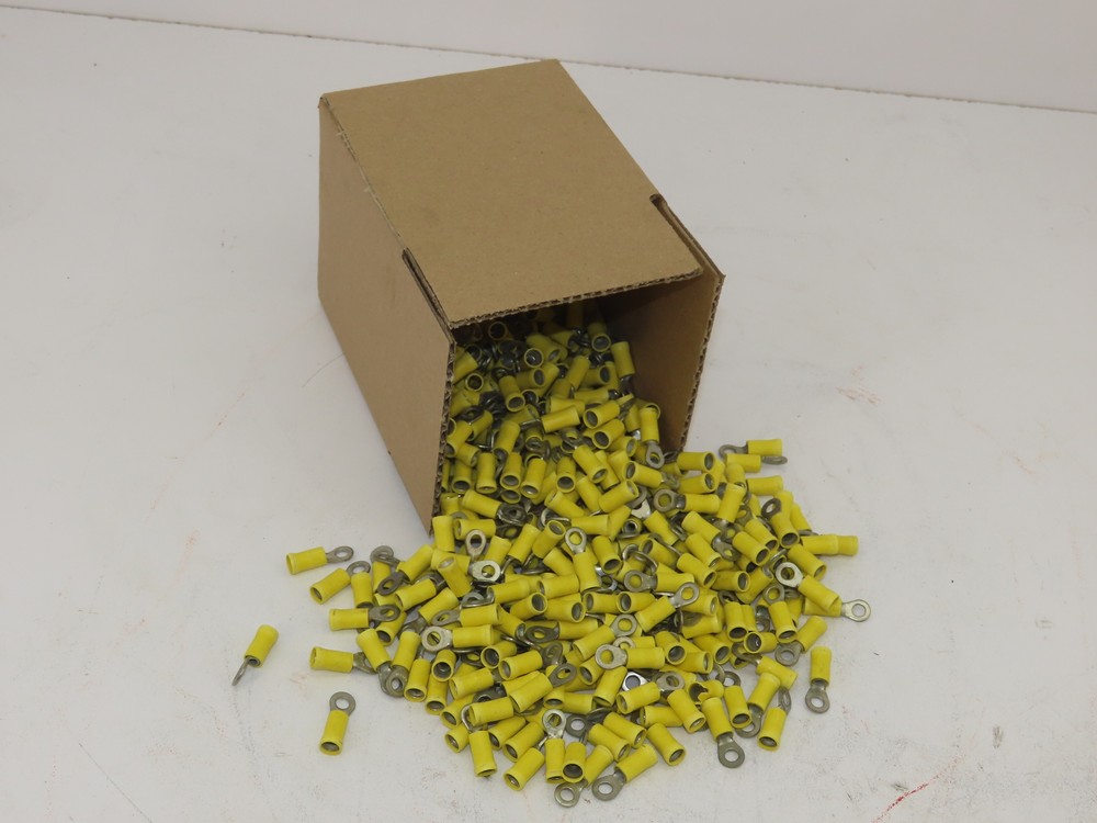 500Pcs 12-10AWG 3/16″ Insulated Ring Terminals Wire Crimp Connector Yellow