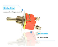 Toggle SWITCH ON/OFF Heavy Duty 15A 125V SPST 2 Terminal Car ATV Waterproof 1-10