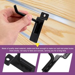 2-Inch Slatwall Hook Assortment Kit – 20 Durable Heavy-Duty Metal Hooks in Black