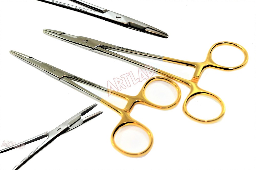 2EA PREMIUM GERMAN GRADE OLSEN HEGAR NEEDLE HOLDER 6.5″ SERRATED SURGICAL DENTAL