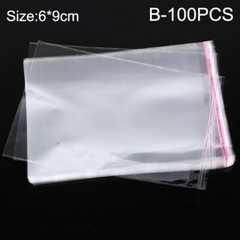 100pcs Resealable Poly Bags Plastic Transparent OPP Cello Bag Self Adhesive Seal