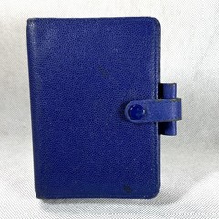 Filofax Leather Notebook 5 Hole Blue Piccadilly M5 Size Cover Used From Japan